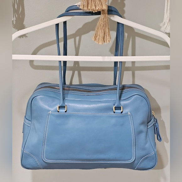 Vintage Coach Penelope Sachel / Travel Bag Purse # 9766 (Turquoise Blue) - Picture 10 of 16